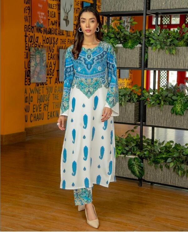 Digital print Blue&offwhite A-22