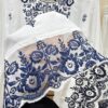 Code-0092 Hania Aamir vibes in timeless white _ blue 🤍💙_For price _ details_ comment ❤️ and we_ll DM you___This viral Farshi Salwar suit is your _3.jpg White Georgette A59